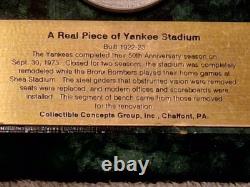 Authentic Yankee Stadium Original Wood Bench Segment Plaque-Dan Krovatin Art