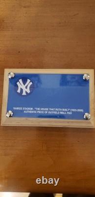 Authentic Yankee Stadium Outfield Wall Pad Piece The House That Ruth Built