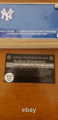Authentic Yankee Stadium Outfield Wall Pad Piece The House That Ruth Built
