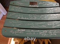 Autographed New York Yankee Stadium Wooden Seat Back JSA Cert. DiMaggio Mantle