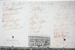 Awesome Vintage New York Yankees Stadium Hand Signed Photo 75 Signatures, Framed