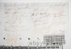 Awesome Vintage New York Yankees Stadium Hand Signed Photo 75 Signatures, Framed