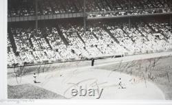 Awesome Vintage New York Yankees Stadium Hand Signed Photo 75 Signatures, Framed