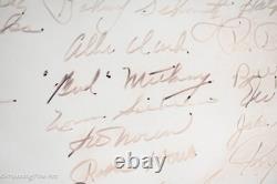 Awesome Vintage New York Yankees Stadium Hand Signed Photo 75 Signatures, Framed