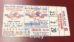 BASEBALL MLB ALL STAR GAME TICKET 1960 NEW YORK Yankee Stadium MICKEY MANTLE