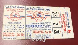 BASEBALL MLB ALL STAR GAME TICKET 1960 NEW YORK Yankee Stadium MICKEY MANTLE