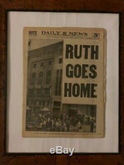 Babe Ruth DEATH 1948 Funeral Yankees Stadium newspaper NEW YORK DAILY NEWS
