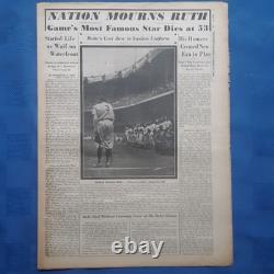Babe Ruth Dies New York Yankees 1948 Original 8 Pg Supplement Yankee Stadium