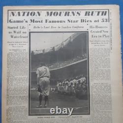 Babe Ruth Dies New York Yankees 1948 Original 8 Pg Supplement Yankee Stadium