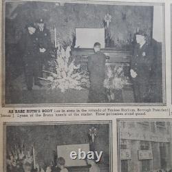 Babe Ruth Dies New York Yankees 1948 Original 8 Pg Supplement Yankee Stadium