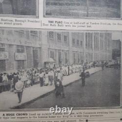 Babe Ruth Dies New York Yankees 1948 Original 8 Pg Supplement Yankee Stadium