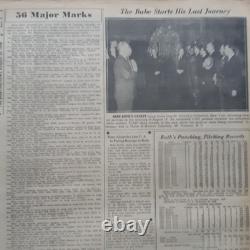 Babe Ruth Dies New York Yankees 1948 Original 8 Pg Supplement Yankee Stadium