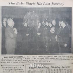 Babe Ruth Dies New York Yankees 1948 Original 8 Pg Supplement Yankee Stadium