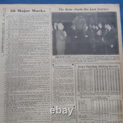 Babe Ruth Dies New York Yankees 1948 Original 8 Pg Supplement Yankee Stadium
