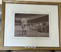 Babe Ruth Final Appearance In Uniform Yankee Stadium 6/13/1948 B&W Gold Frame