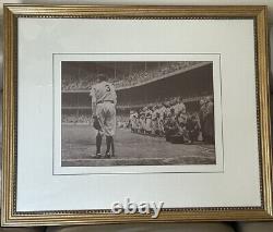 Babe Ruth Final Appearance In Uniform Yankee Stadium 6/13/1948 B&W Gold Frame