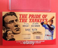 Babe Ruth Game Used Bat Card & Yankee Stadium Brick 2009 Movie Posters Yankees