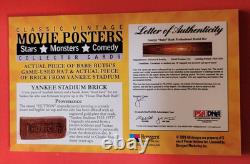 Babe Ruth Game Used Bat Card & Yankee Stadium Brick 2009 Movie Posters Yankees