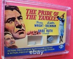 Babe Ruth Game Used Bat Stadium Brick Card 09 Movie Posters Pride Of The Yankees