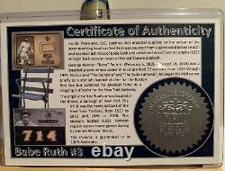 Babe Ruth RARE Collectible Pen Game Used Jersey Swatch & Bat Yankee Stadium Seat