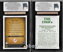 Babe Ruth Roger Maris SGC Graded Authentic Yankee Stadium Seat Relic Piece Cards