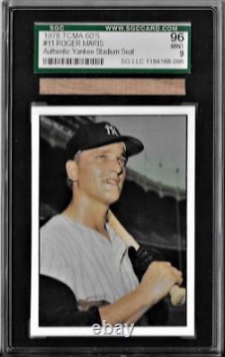 Babe Ruth Roger Maris SGC Graded Authentic Yankee Stadium Seat Relic Piece Cards
