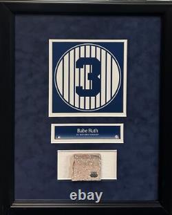 Babe Ruth Yankee Stadium Monument Park Brick Retired #3 Framed Collage Steiner