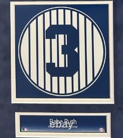 Babe Ruth Yankee Stadium Monument Park Brick Retired #3 Framed Collage Steiner