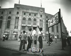 Baseball New York Yankee Stadium with young boys out front Photo Picture