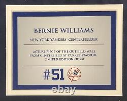 Bernie Williams Yankee Stadium Game Used Outfield Wall Display LE Steiner MLB
