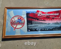 Budweiser New York Yankees Mirror Beer Sign Sport Bar Lounge Pub Mancave Stadium