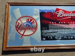 Budweiser New York Yankees Mirror Beer Sign Sport Bar Lounge Pub Mancave Stadium