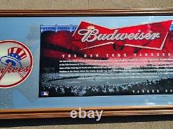 Budweiser New York Yankees Mirror Beer Sign Sport Bar Lounge Pub Mancave Stadium