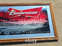 Budweiser New York Yankees Mirror Beer Sign Sport Bar Lounge Pub Mancave Stadium