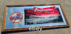 Budweiser New York Yankees Mirror Beer Sign Sport Bar Lounge Pub Mancave Stadium