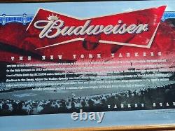 Budweiser New York Yankees Mirror Beer Sign Sport Bar Lounge Pub Mancave Stadium