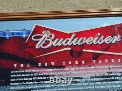 Budweiser New York Yankees Mirror Beer Sign Sport Bar Lounge Pub Mancave Stadium