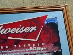 Budweiser New York Yankees Mirror Beer Sign Sport Bar Lounge Pub Mancave Stadium