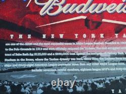 Budweiser New York Yankees Mirror Beer Sign Sport Bar Lounge Pub Mancave Stadium