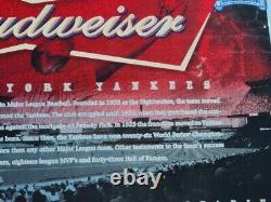 Budweiser New York Yankees Mirror Beer Sign Sport Bar Lounge Pub Mancave Stadium