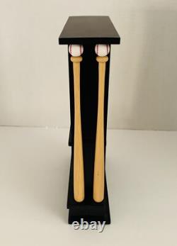 DANBURY MINT NY YANKEES Stadium Wooden Desk Clock & Barometer Temp Gauge-HTF