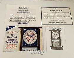 DANBURY MINT NY YANKEES Stadium Wooden Desk Clock & Barometer Temp Gauge-HTF