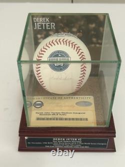 DEREK JETER Autographed baseball MLB 2009 Inaugural season Logo ball Steiner COA