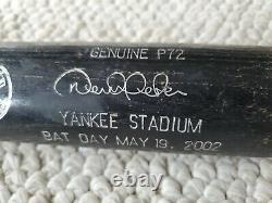 DEREK JETER Bat Day 2002 New York Yankees Stadium Louisville Slugger DAMAGED BAT