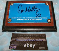 DON MATTINGLY SIGNED AUTO YANKEE STADIUM WALL PAD PLAQUE Mantle Jeter Judge NY
