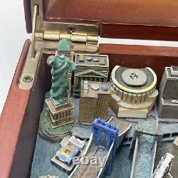 Danbury Mint NY New York Yankees Stadium Wooden Music Box Take Me Out Baseball