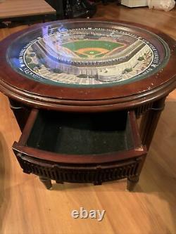 Danbury Mint New York Yankees End Table Yankee Stadium Wood Drawer 2006 MLB