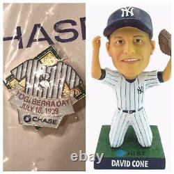 David Cone New York Yankees Bobblehead Perfect Game, Yogi Berra Day Pin SGA 7/18
