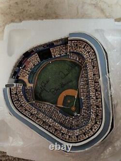 David Wells, David Cone And Don Larsen Autographed Mini New York Yankee Stadium