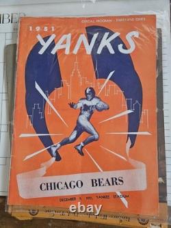 Dec 9, 1951 NFL Football Program, New York Yanks vs Chicago Bears Yankee Stadium